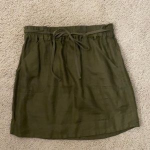 LOFT linen skirt in olive green